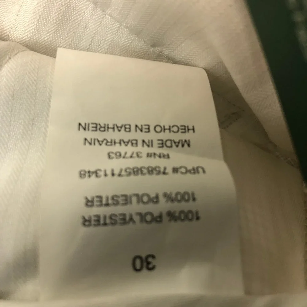 Ben Hogan Performance Golf Shorts Mens 30 White Plaid Moisture Wicking ZFSB78NB